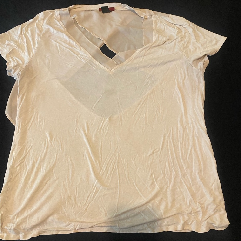Cream Open-Back Shirt